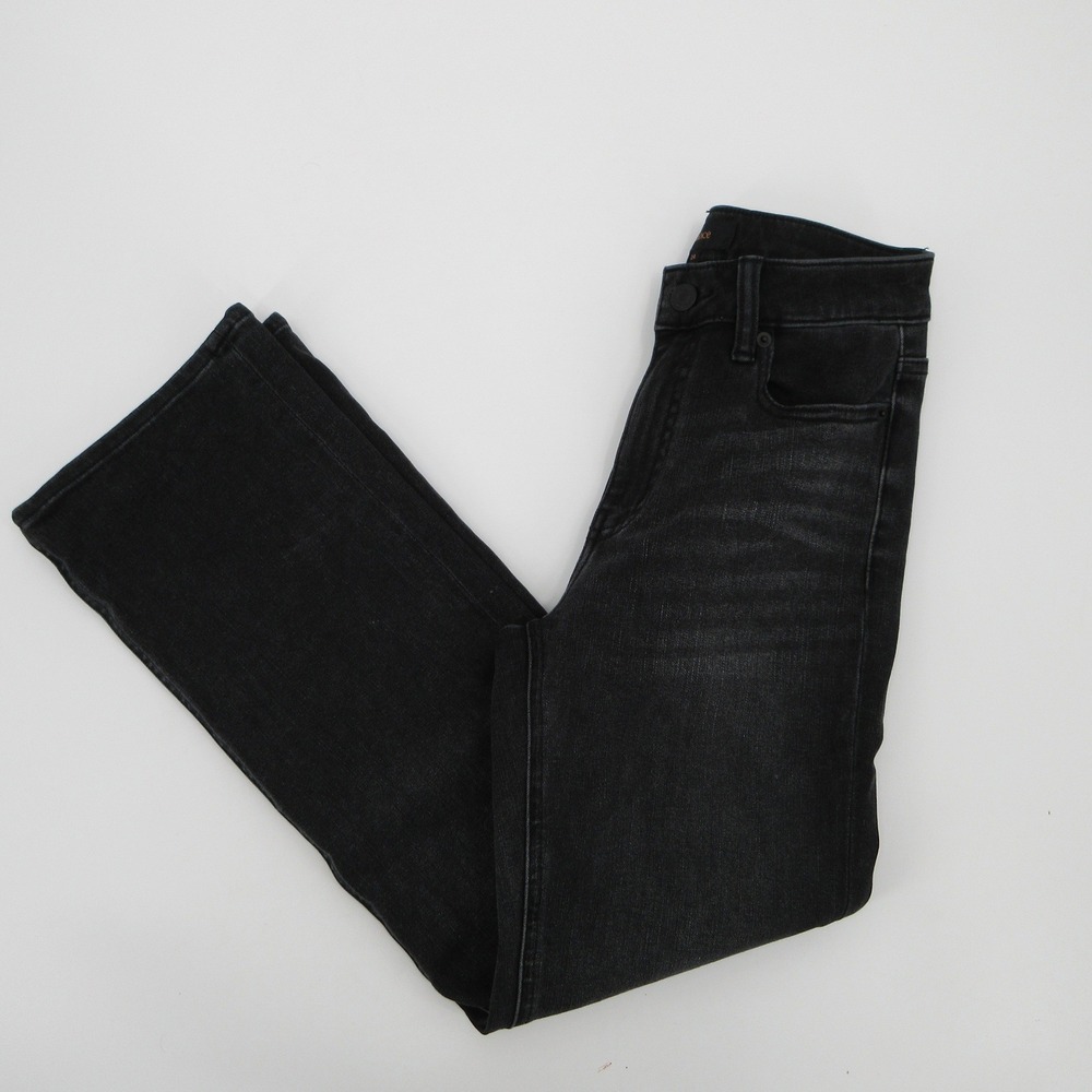 Quince Womens High Rise Straight Leg Jeans Washed Black Size 24 Organic Cotton